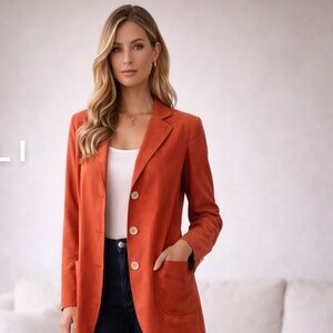 Boglioli Made in Italy Coral Wool Coat — Unstructured Italian Tailoring, Size 8